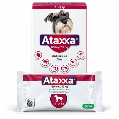 Ataxxa – Deparazitare externa pentru Câini 10–25 kg (3 x 2,5 ml, Krka Vet)